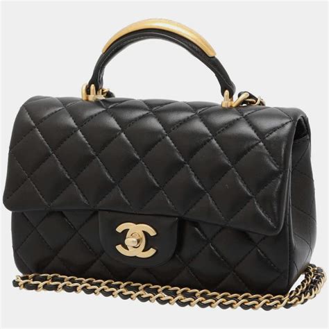 chanel handle bag mini|Chanel mini flap bag with top handle.